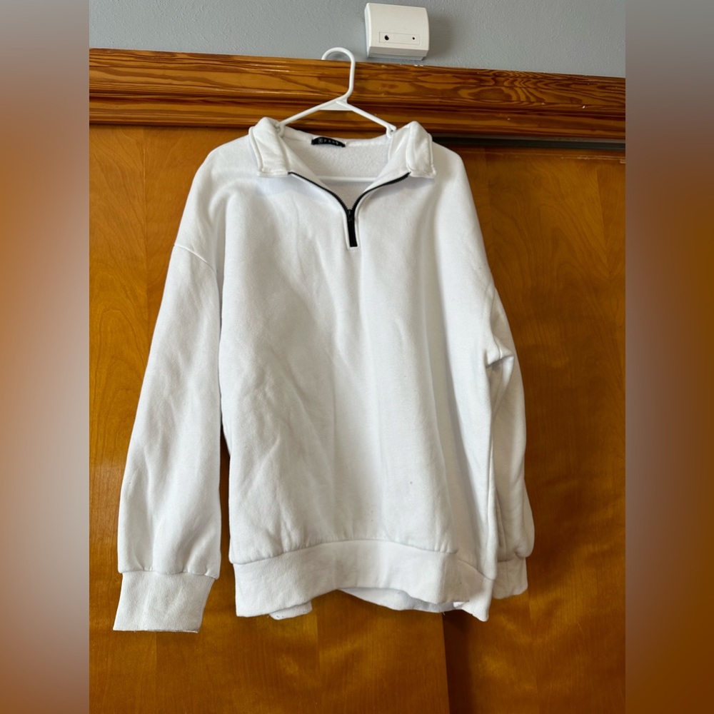 White Amazon quarter zip